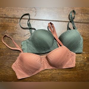 2 Size 30C Thirdlove Bras- Brown and Green